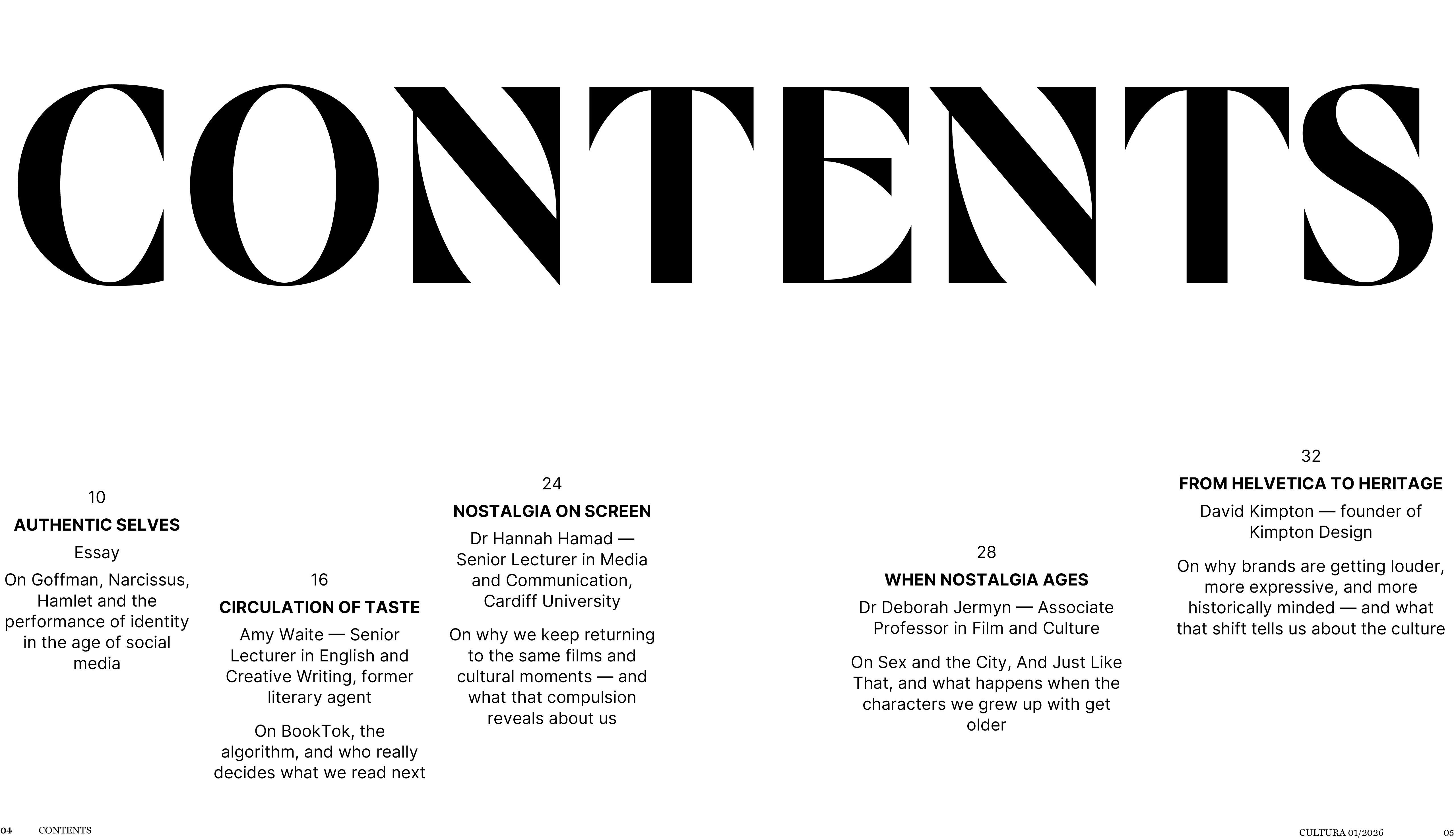 CULTŪRA — Contents spread