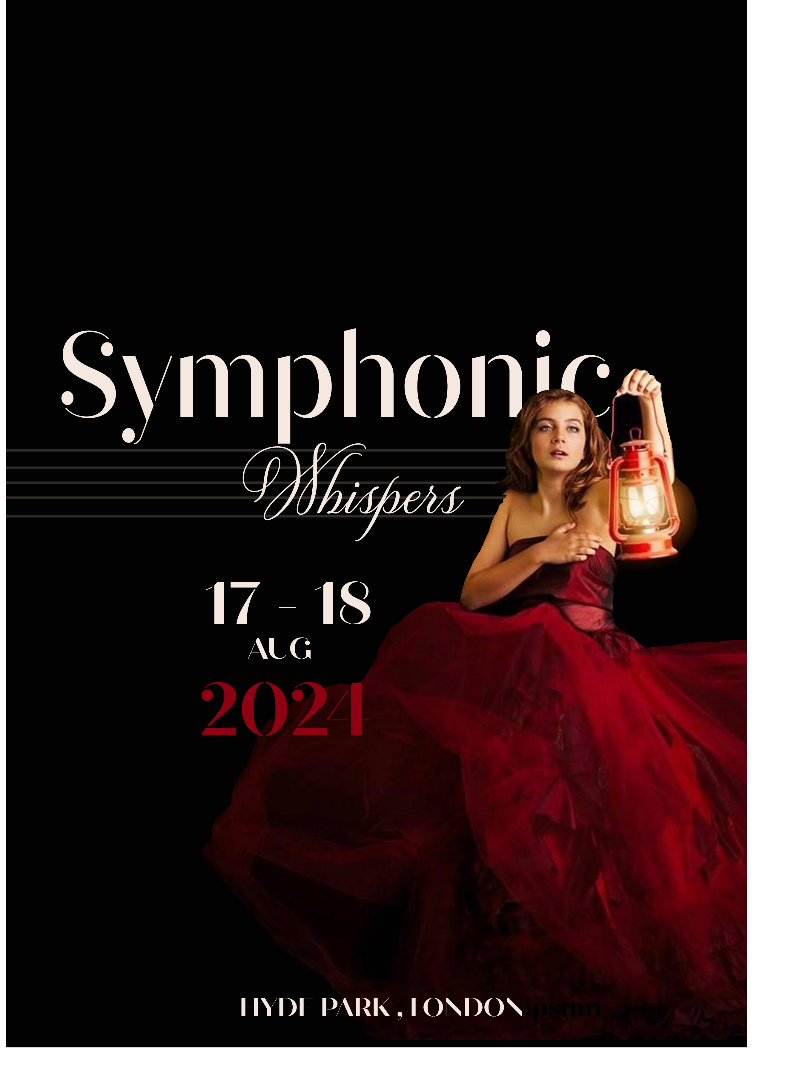 Symphonic Whispers — bus shelter poster mockup, London